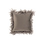 Cushion Square Fluffy Plumes Polyester - Light Gray