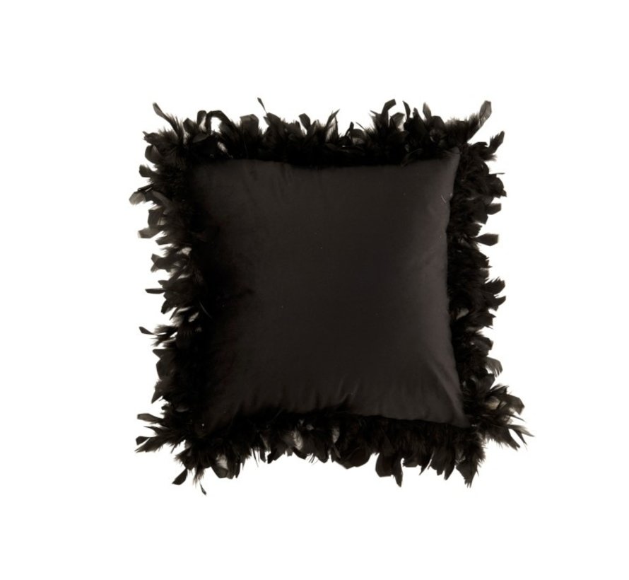 fluffy black pillows