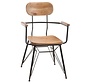 Bar stool Bistro High Handrail Metal Wood Brown - Black