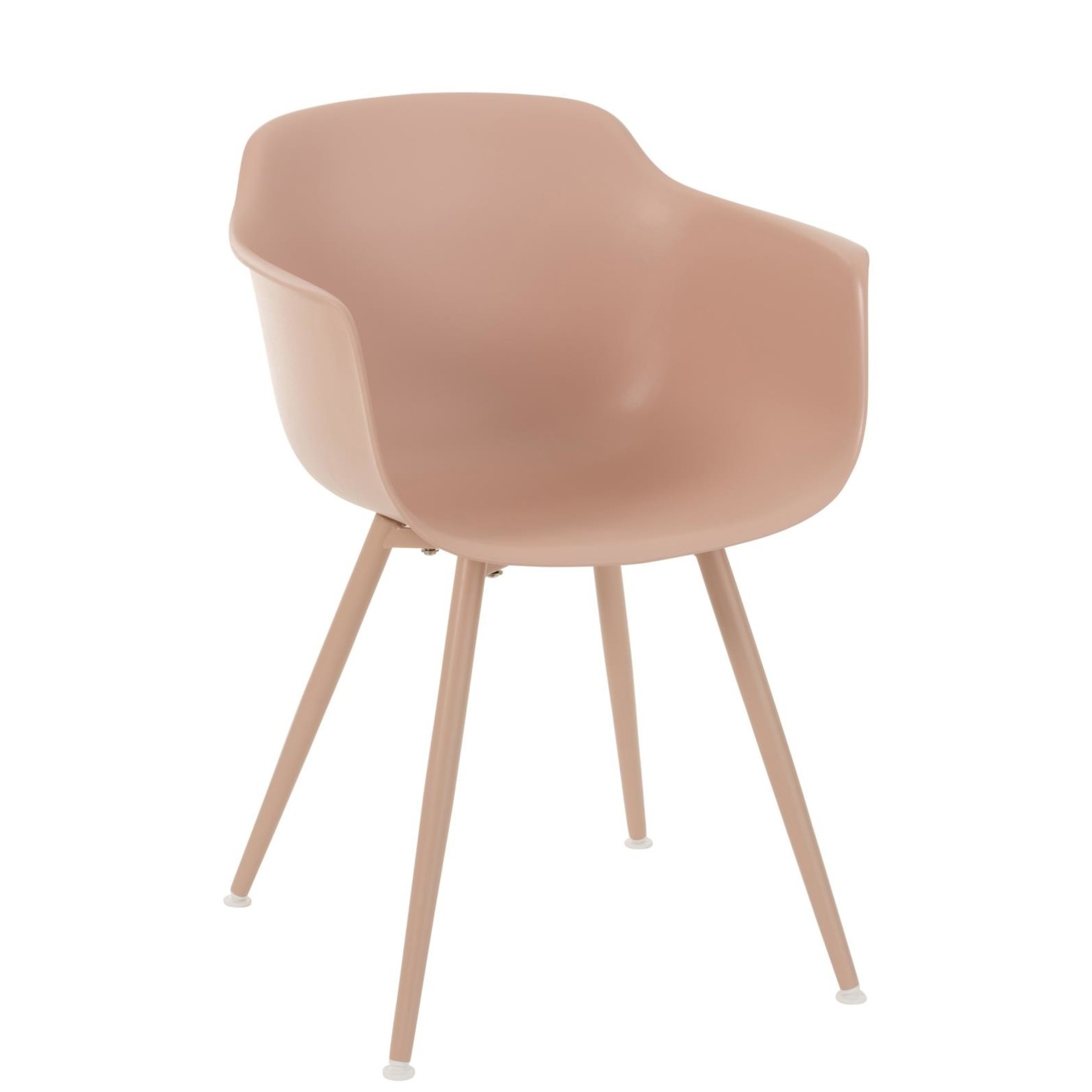 J-Line Bucket seat Wooden Legs Pastel Pink - Brown