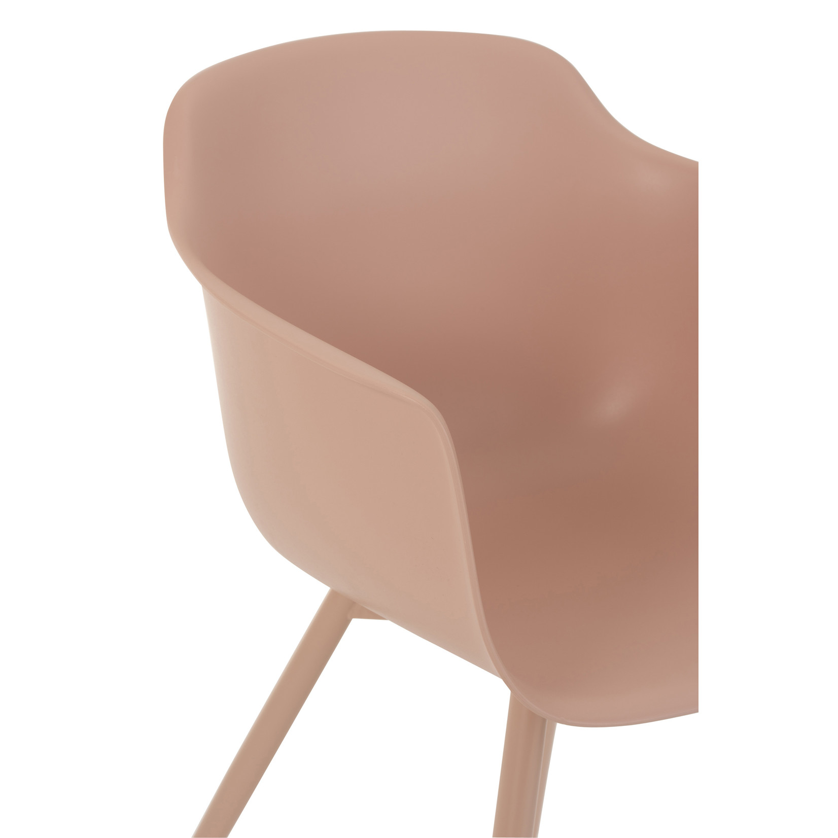 J-Line Bucket seat Wooden Legs Pastel Pink - Brown