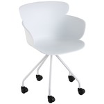 J-Line Office Chair On Wheels Metal Polypropylene - White