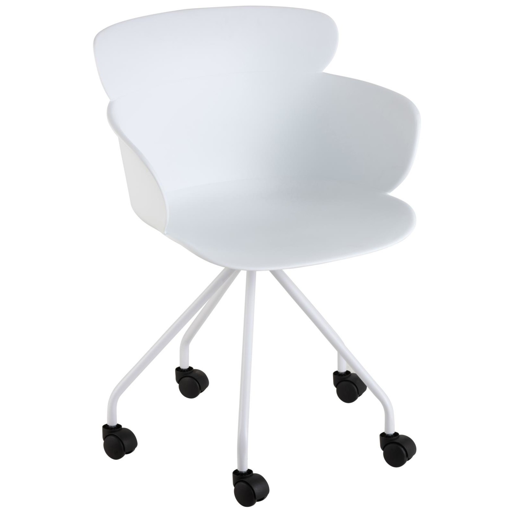 J-Line Office Chair On Wheels Metal Polypropylene - White