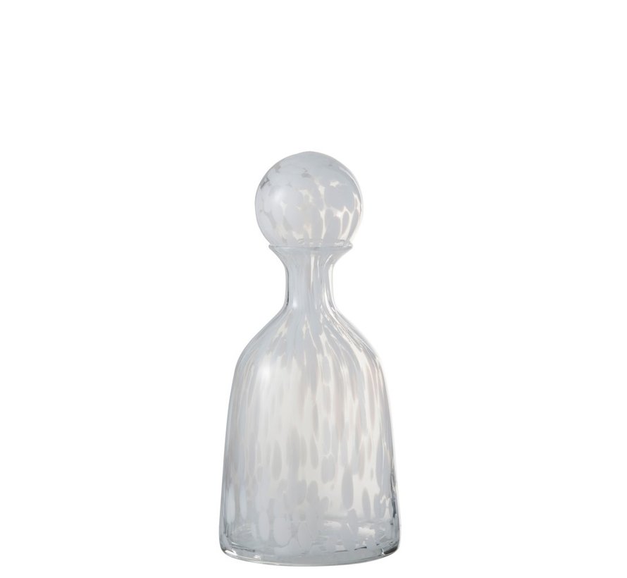 Decoratie Karaf Glas Spikkels Transparant Wit - Medium