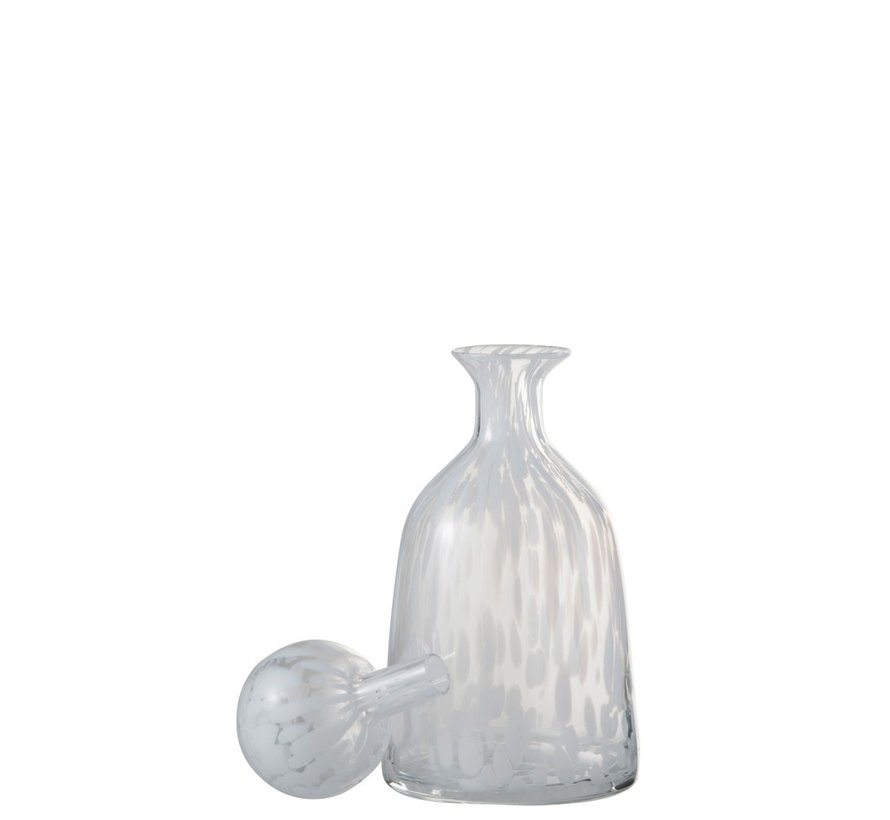 Decoratie Karaf Glas Spikkels Transparant Wit - Medium