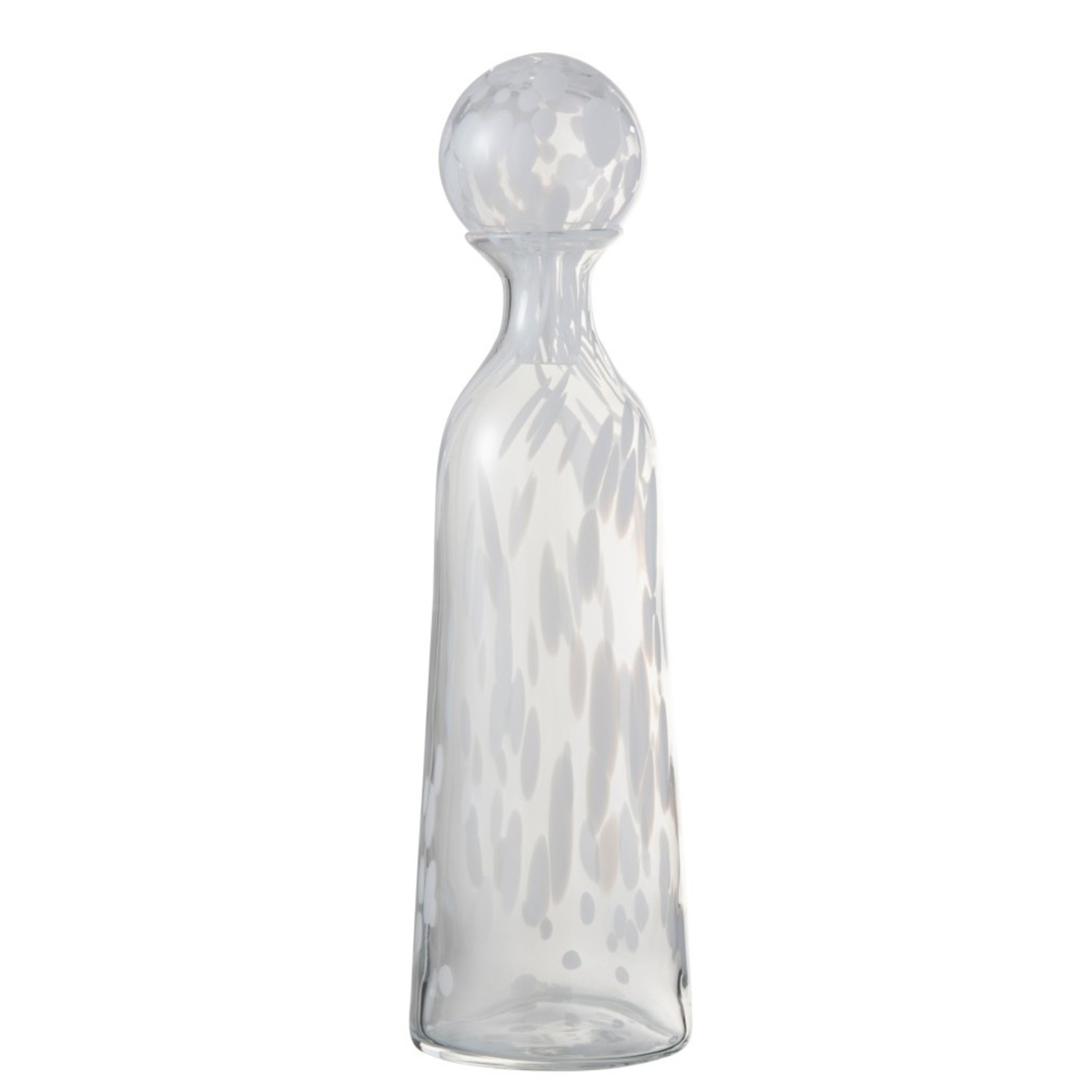 J-Line Decoration Carafe Glass Speckles Transparent White - Large