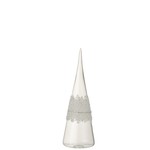 J-Line Decoration Christmas Cone Glass Sugar Transparent - Small