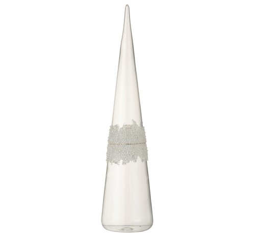J-Line Decoration Christmas Cone Glass Sugar Transparent - Large