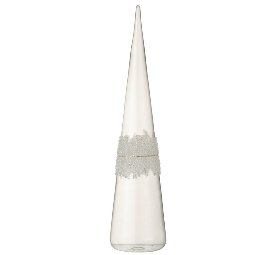 Decoration Christmas Cone Glass Sugar Transparent - Large