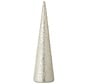 Decoration Christmas Cone Glass Pearls White Silver - Large