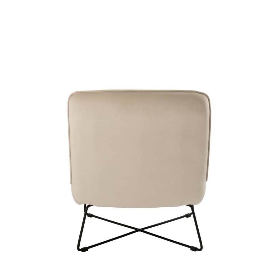 Relaxing chair Crossed Frame Metal - Cream