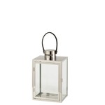 J-Line Lantern Rectangle Metal Glass Silver - Small