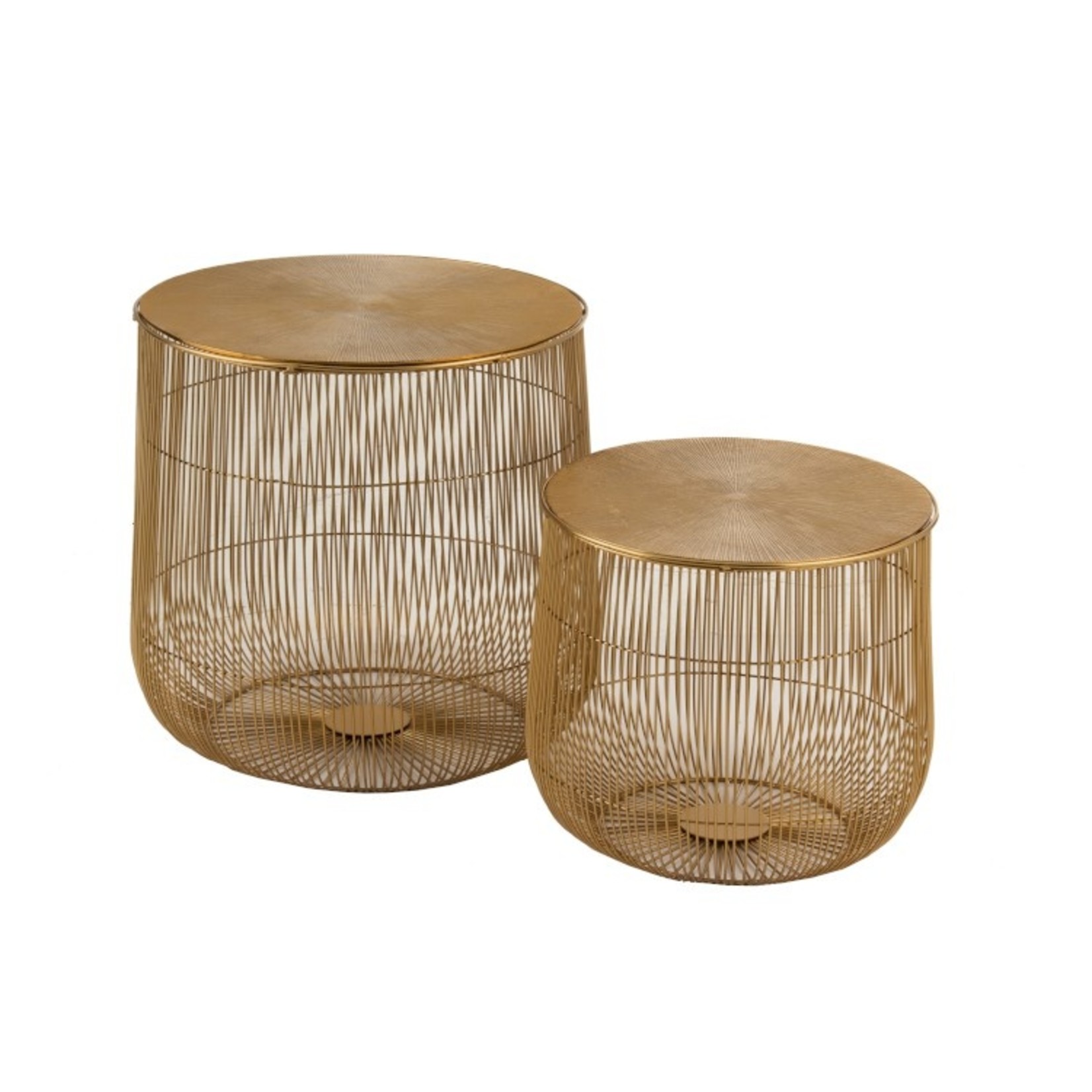 J-Line Side tables Round Baskets Ironwork Metal - Gold