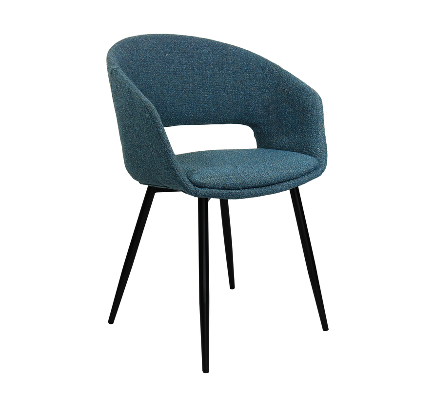 Dining room chair Open Backrest Metal Frame - Blue