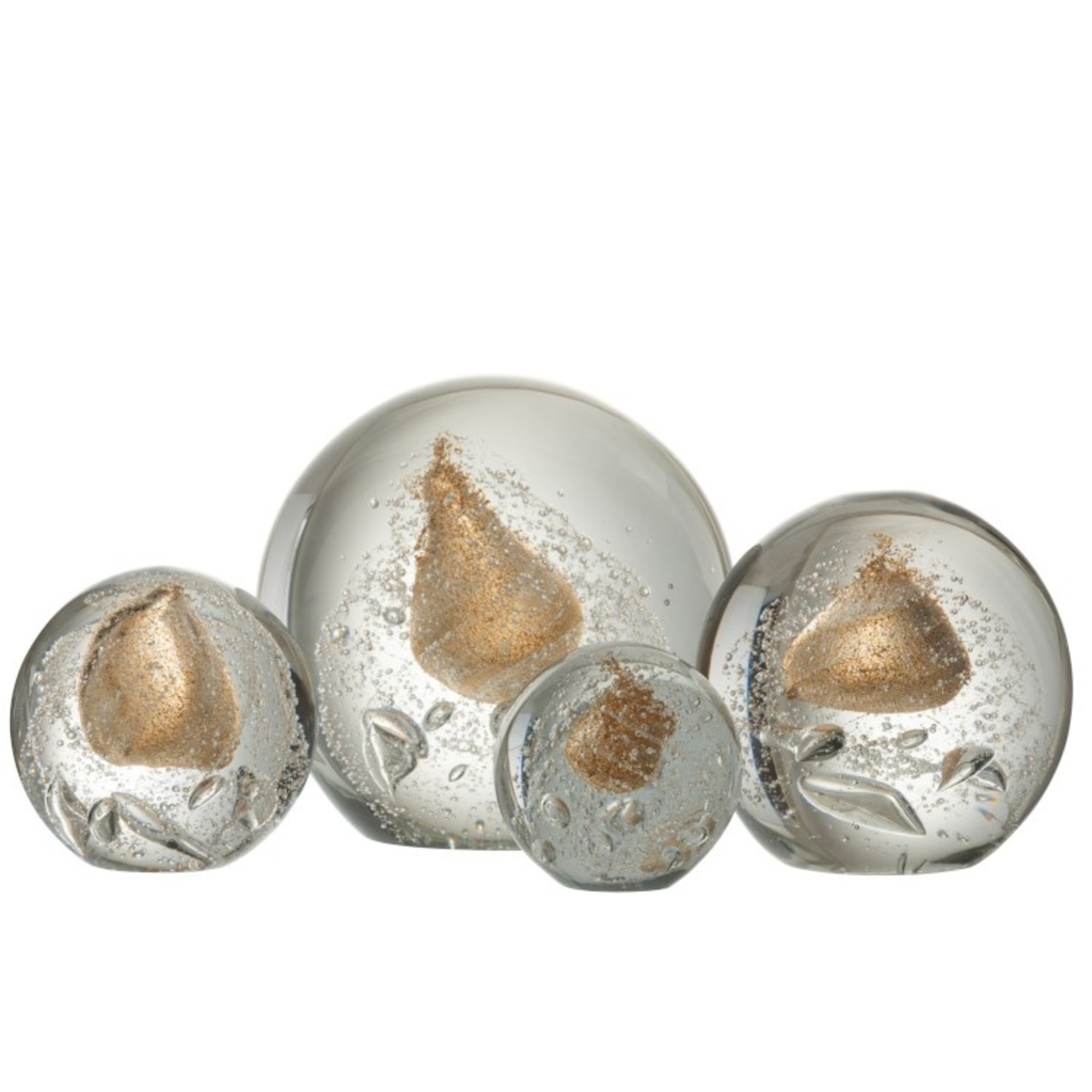 J-Line Paperweight Sphere Glass Bubbles Gold - Extra Large