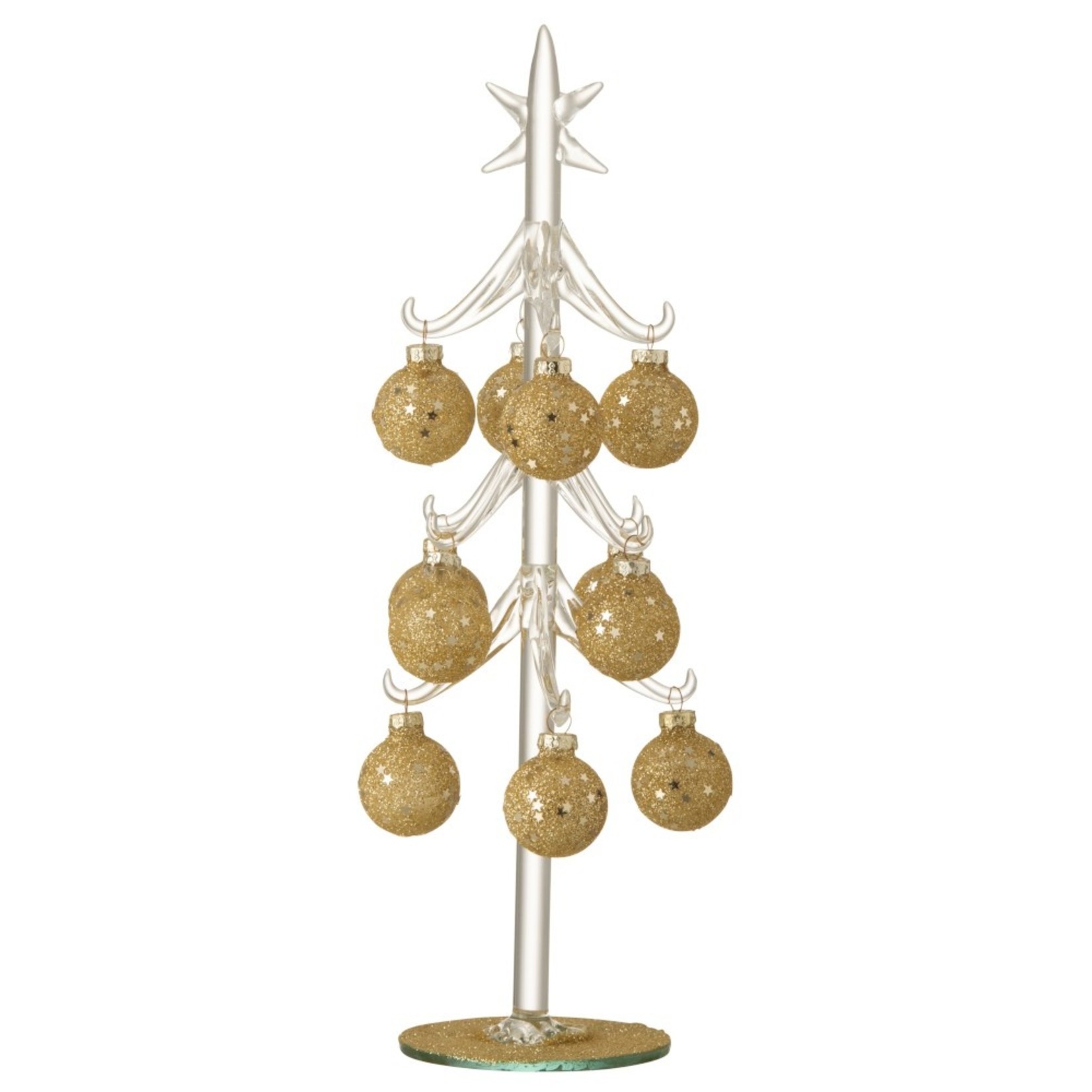 J-Line Decoratie Boom Glas Ballen Goud - Large