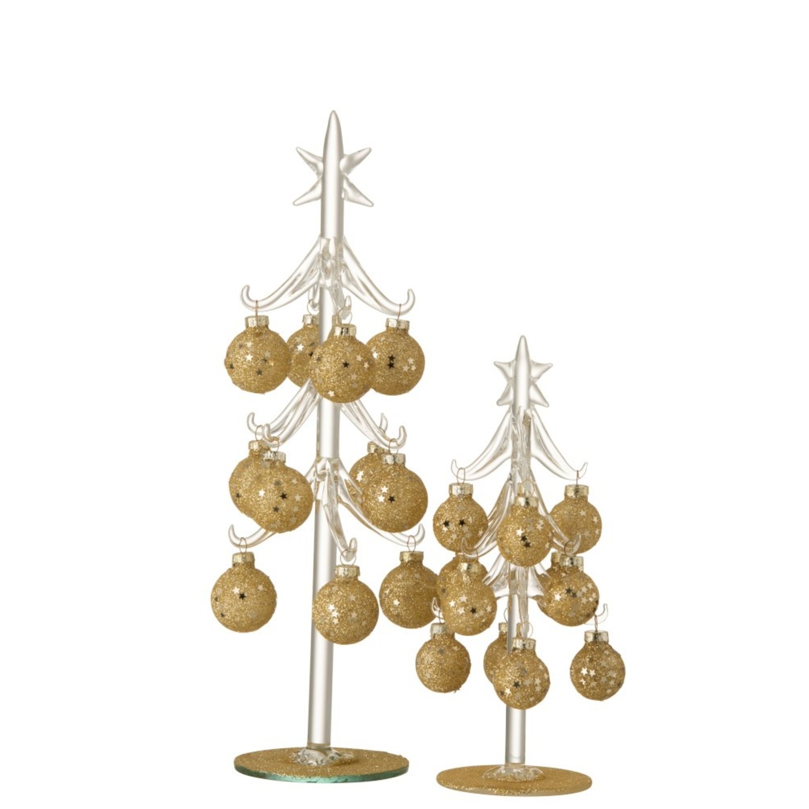 J-Line Decoratie Boom Glas Ballen Goud - Large