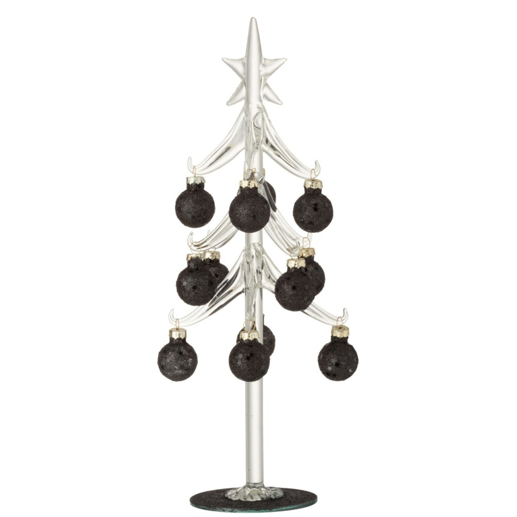 J-Line Decoration Tree Glass Christmas Balls Black - Large