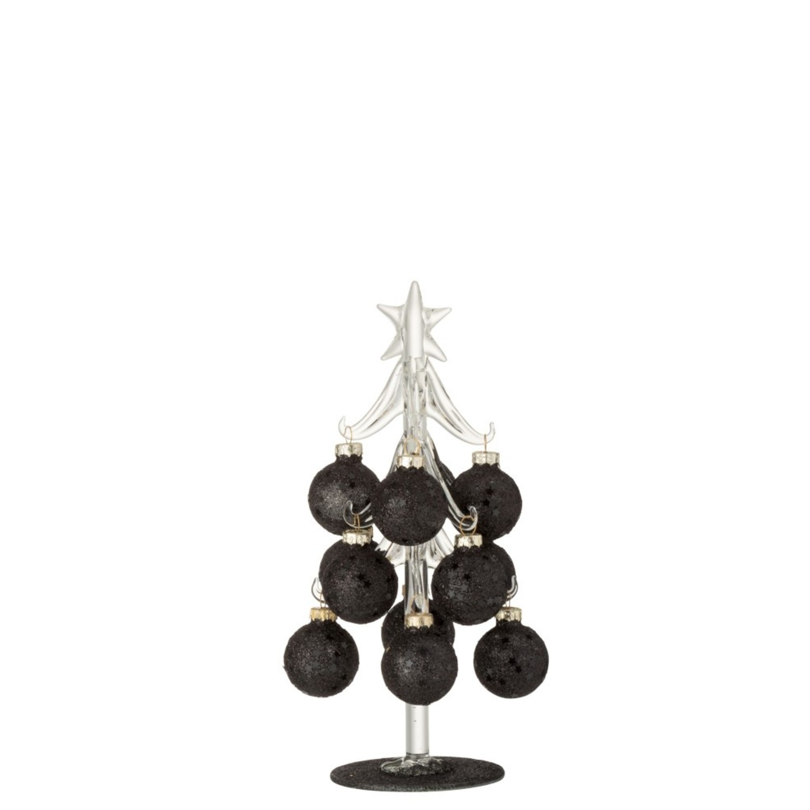 J-Line Decoration Tree Glass Christmas Balls Black - Small