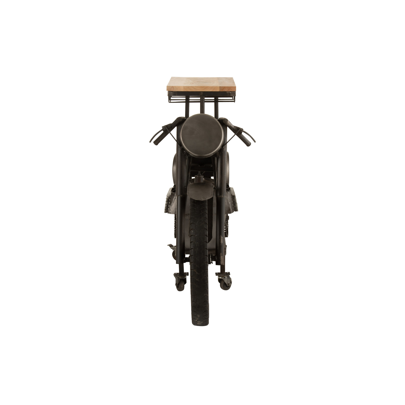 J-Line Bar Motorcycle Mancave Mango Wood Metal - Dark Gray