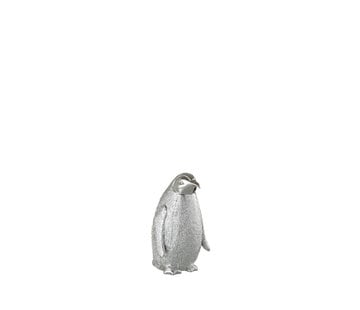 J-Line Decoratie Kerst Pinguïn Zilver Small