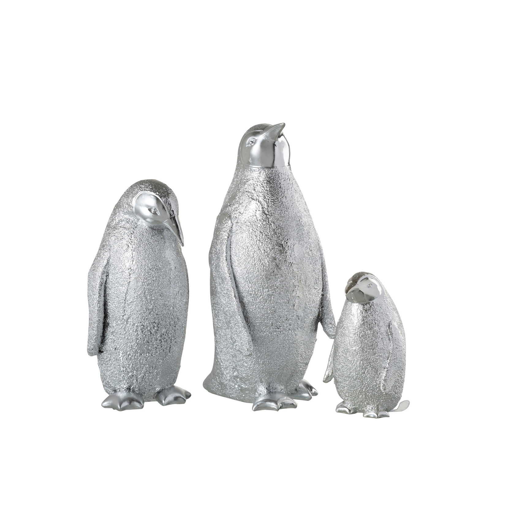 J-Line Decoratie Kerst Pinguïn Poly Zilver - Small