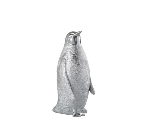 J-Line Decoratie Kerst Pinguïn Poly Zilver - Large