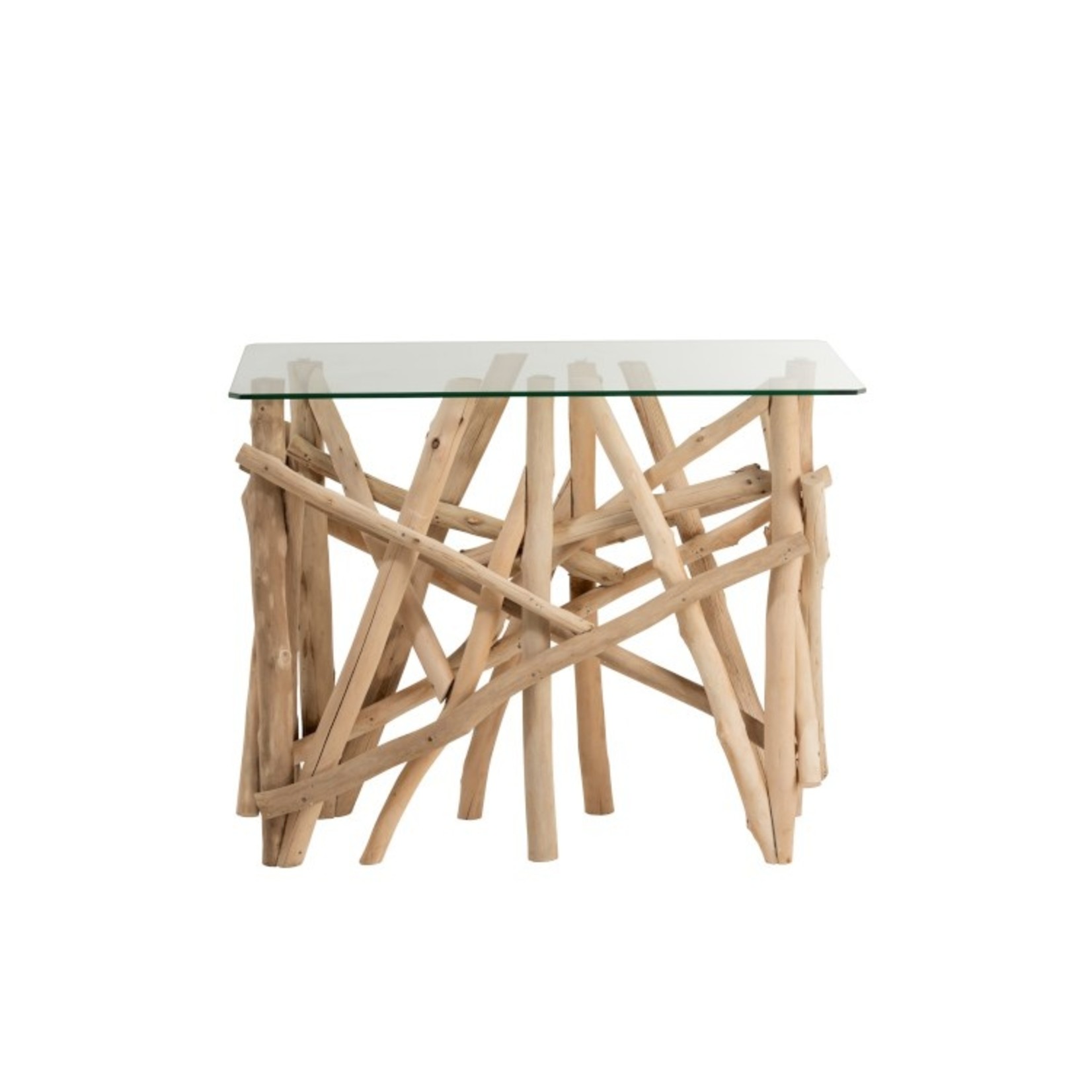 J-Line Console Table Rural Glass Branches - Brown