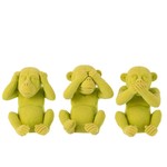 J-Line Decoration Figure Monkeys Hear See Silence - Yellow