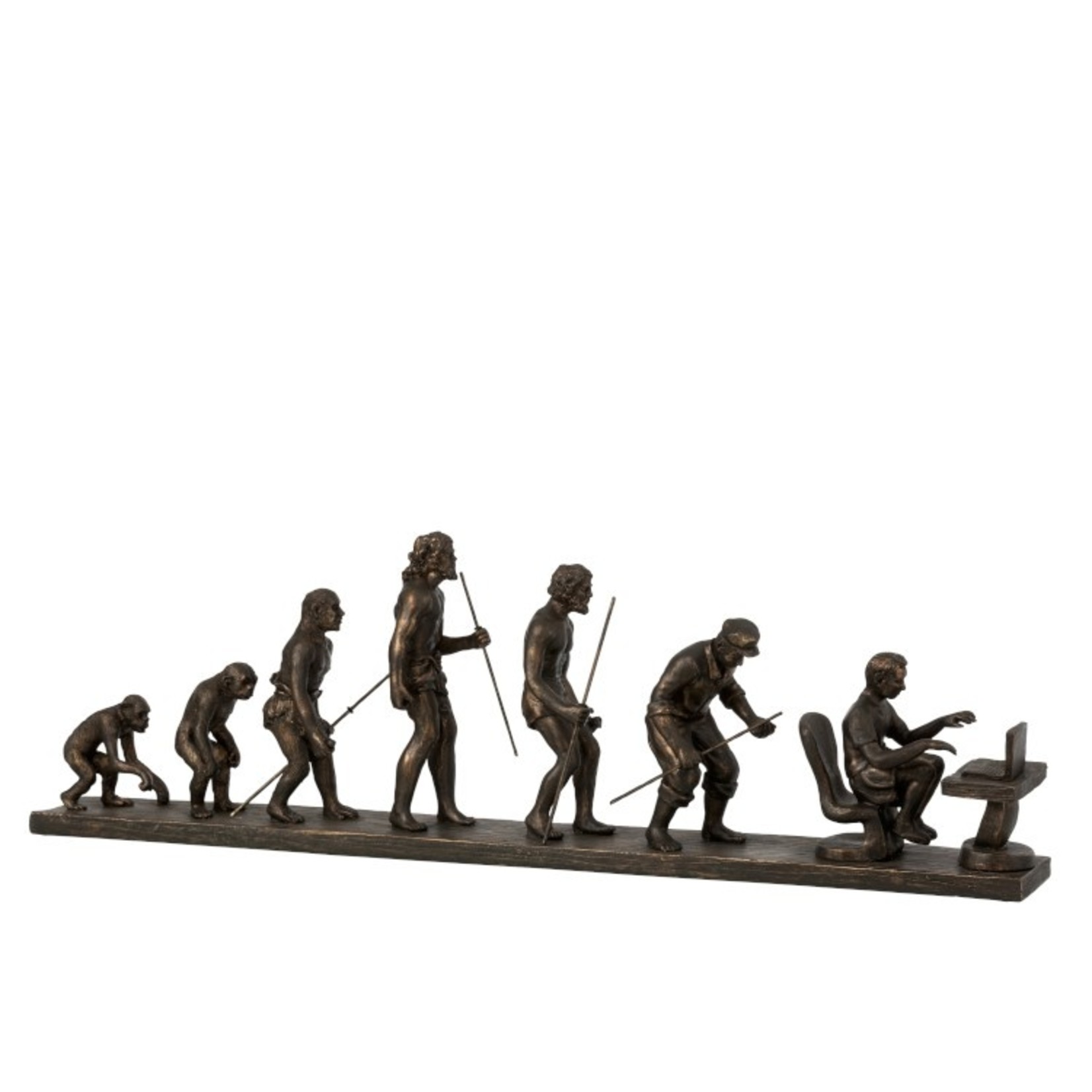 J-Line Decoration Figure Evolution Of Man - Bronze