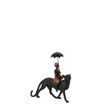 J-Line Decoration Figure Boy Umbrella On Leopard Black - Brown