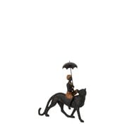 J-Line Decoration Figure Boy Umbrella On Leopard Black - Brown