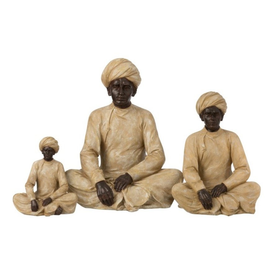 Decoratie Figuur Zittende Indische Man Beige Bruin Sl Homedecoration Com