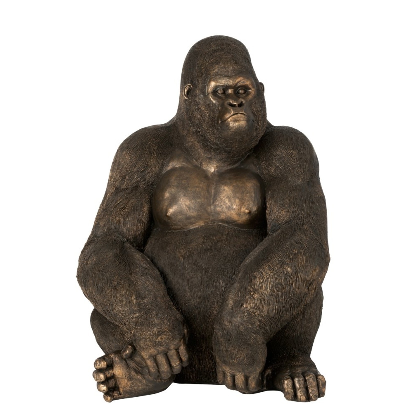 J-Line Decoration Sitting Gorilla Dark Brown Bronze - Large