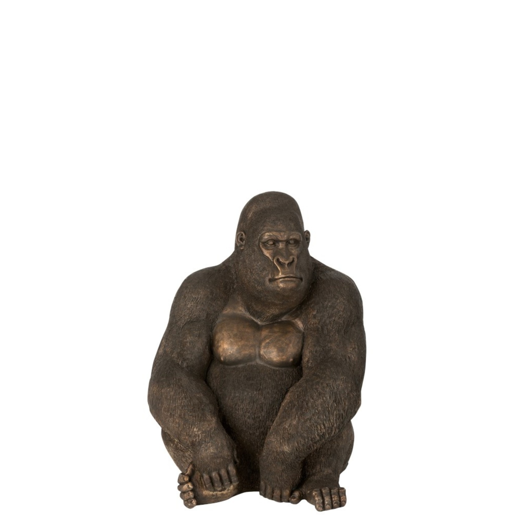 J-Line Decoration Sitting Gorilla Dark Brown Bronze - Medium