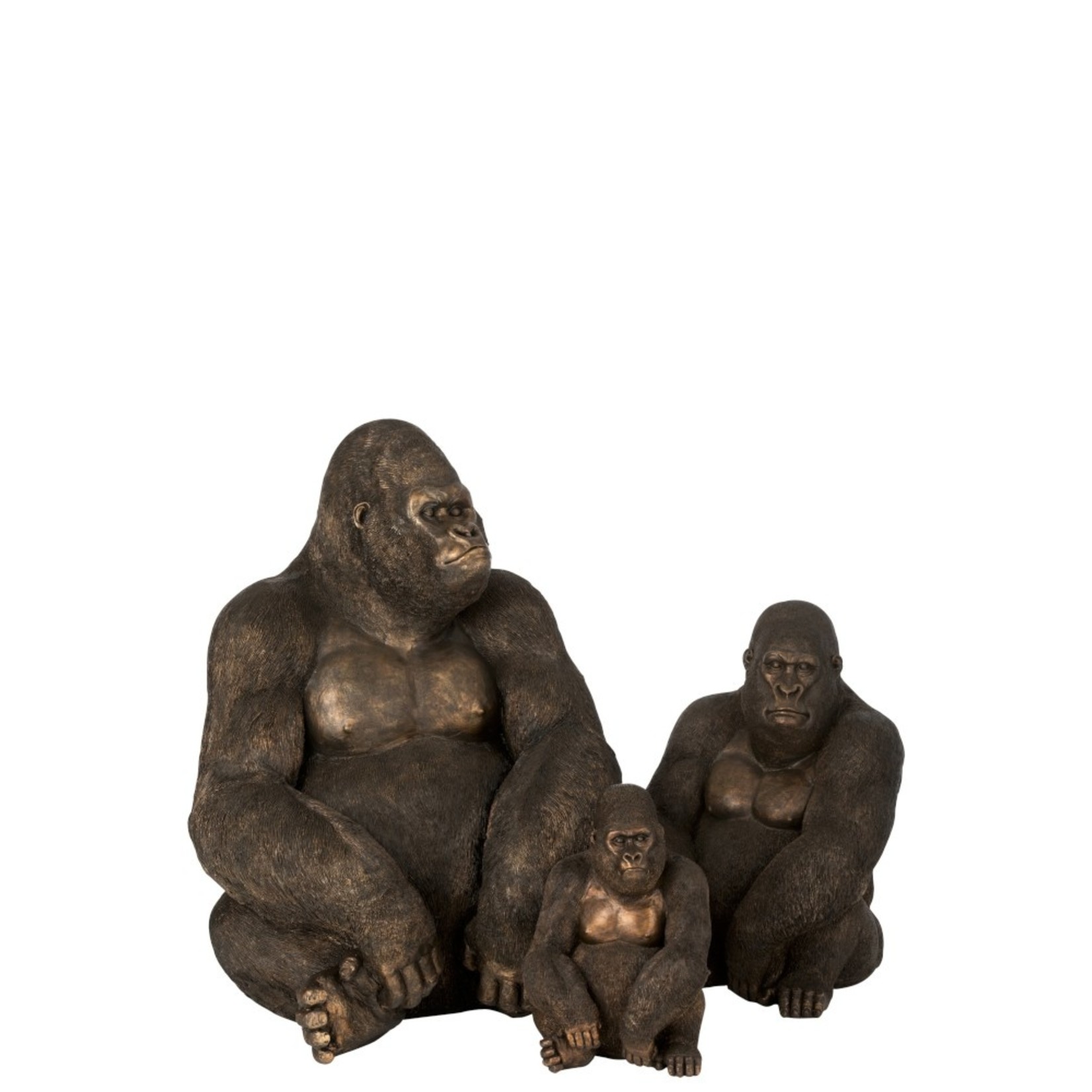 J-Line Decoration Sitting Gorilla Dark Brown Bronze - Small