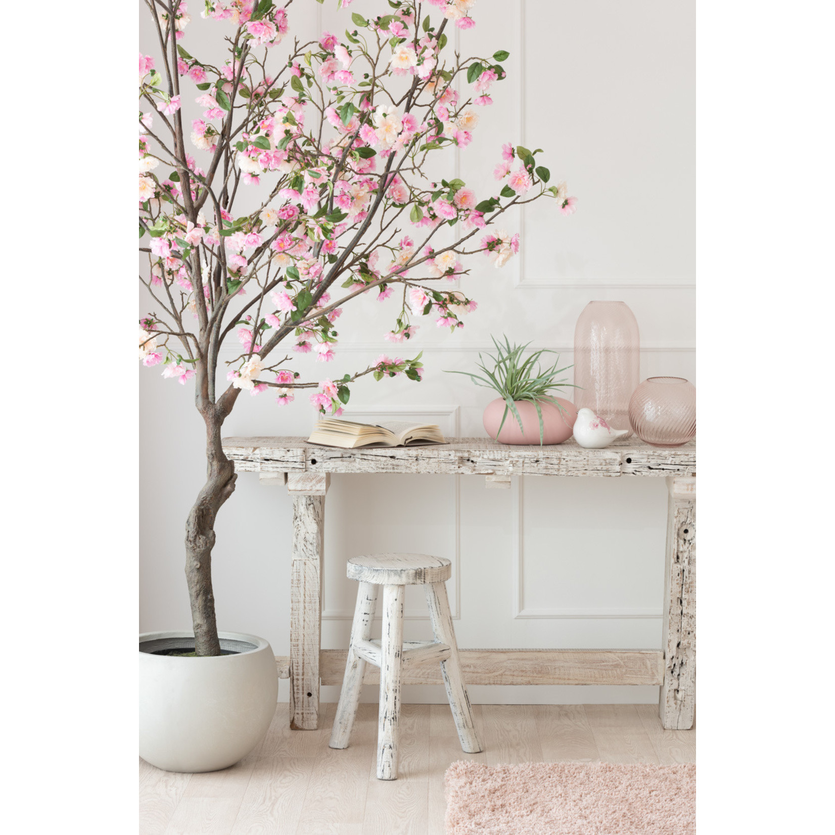 J-Line Vase Oval Ceramic Pastel Mat Pink - Large
