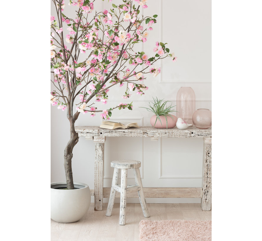 Vase Oval Ceramic Pastel Mat Pink - Large