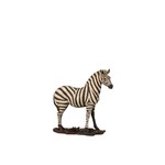 J-Line Decoratie Figuur Zebra Op Voet Wit Zwart - Small