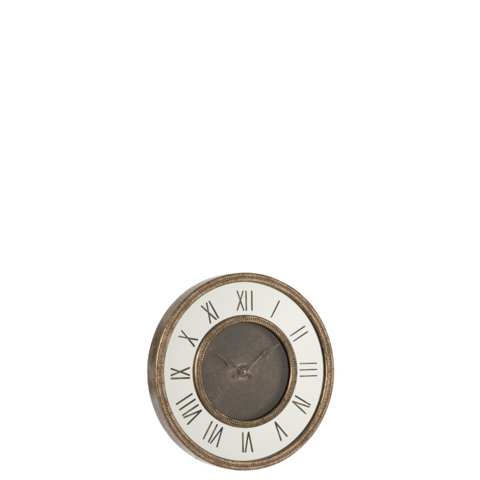 J-Line Wall Clock Round Roman Numerals Antique Gold - Small