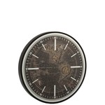 J-Line Wall Clock Round World Map Antique Gold Black - Large