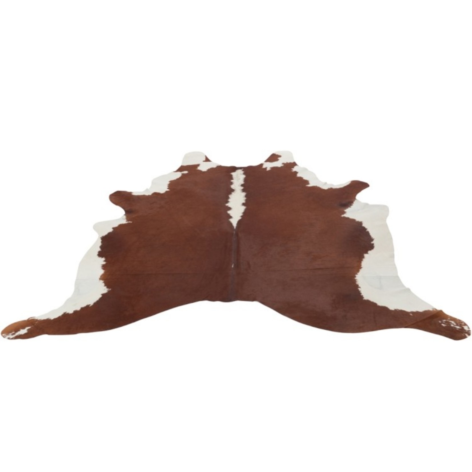 J-Line Carpet Cowhide Leather Simili White - Brown