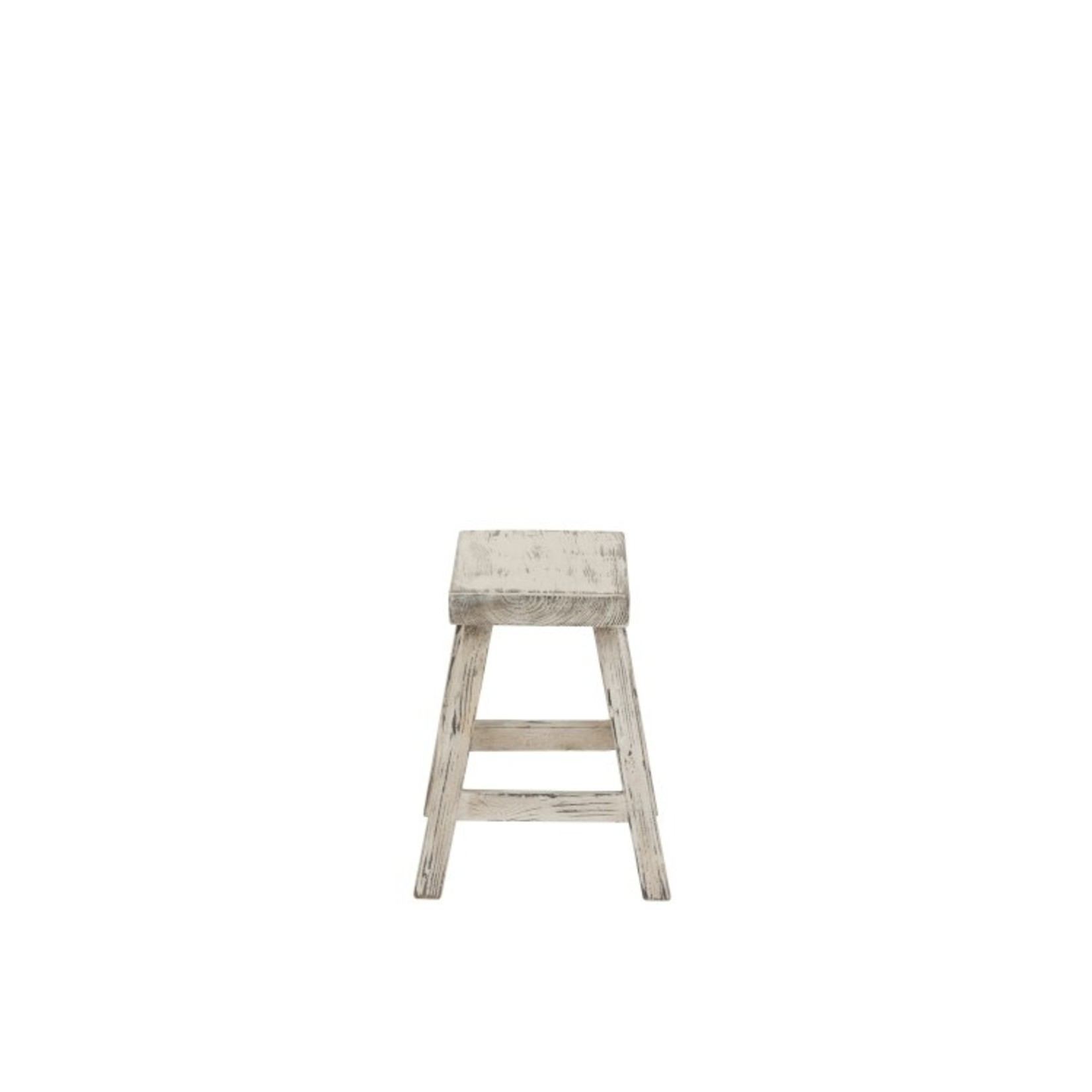 J-Line Side stool Ibiza Style Rectangle Wood - White Wash