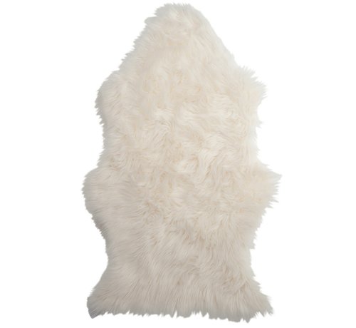 J-Line Carpet Long Hair Fake Fur - White