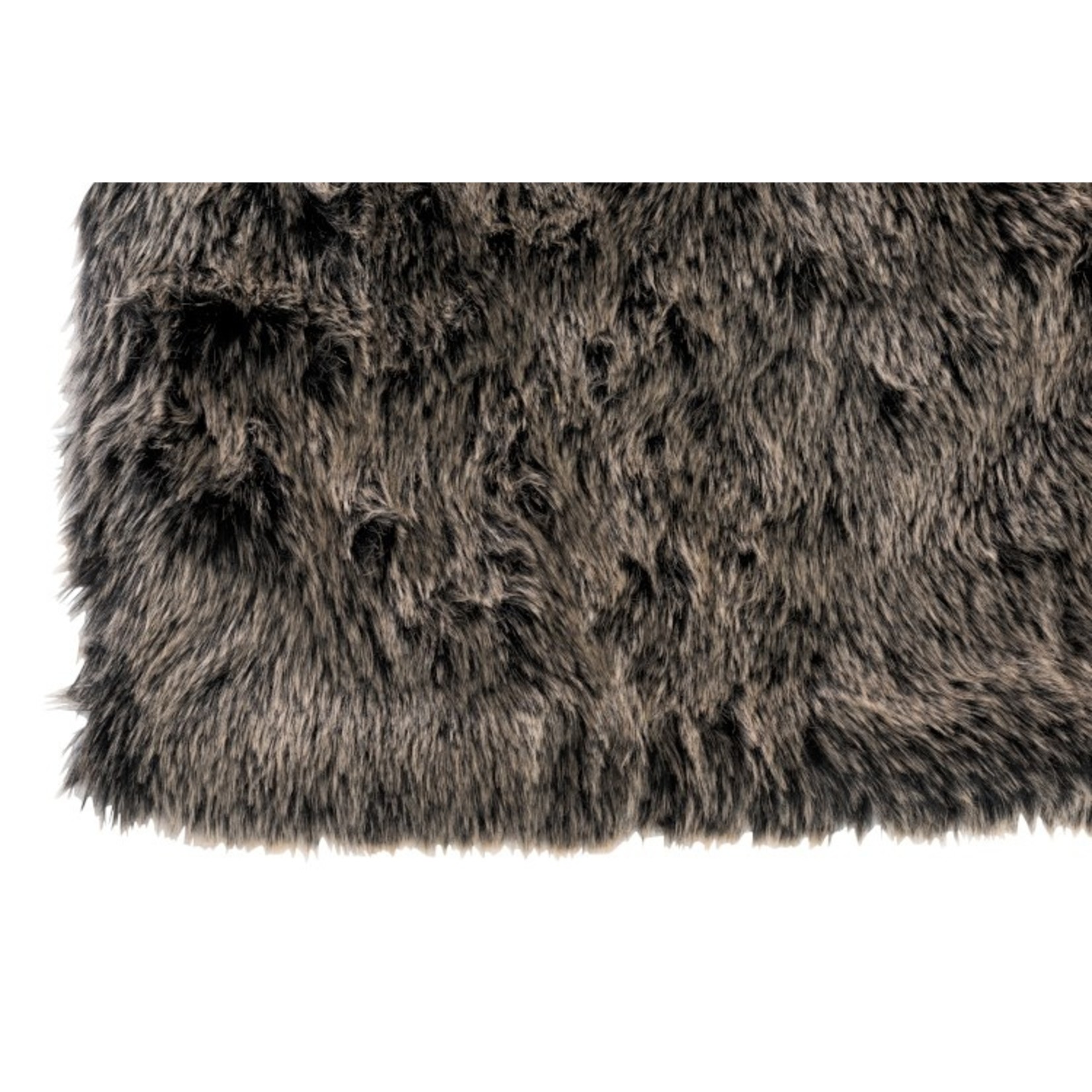 J-Line Carpet Long Hair Fake Fur Gray Black - White