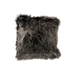 J-Line Cushion Fake Fur Long Hair Gray Black - White