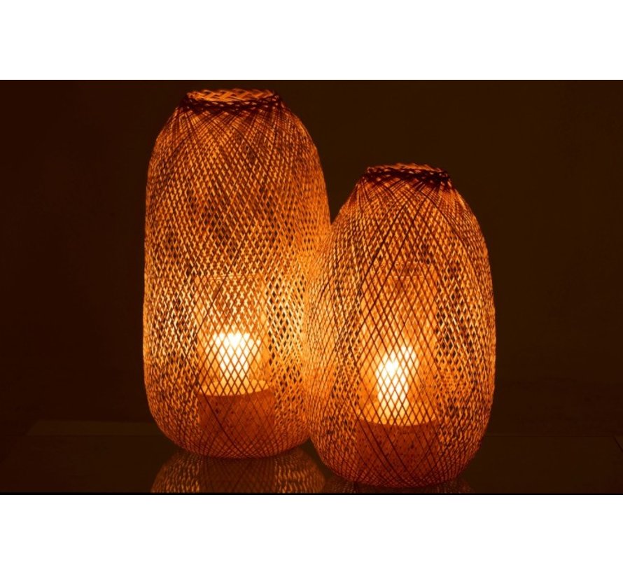 Candle Lantern Hazelate Bamboo Natural - Large