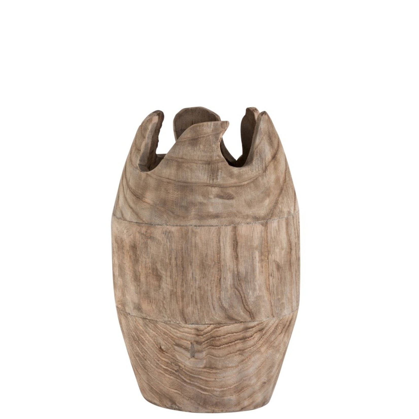 J-Line Vase Rural Design Wood Natural - Brown