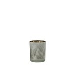 J-Line Tealight Holder Glass Long Leaves White - Medium