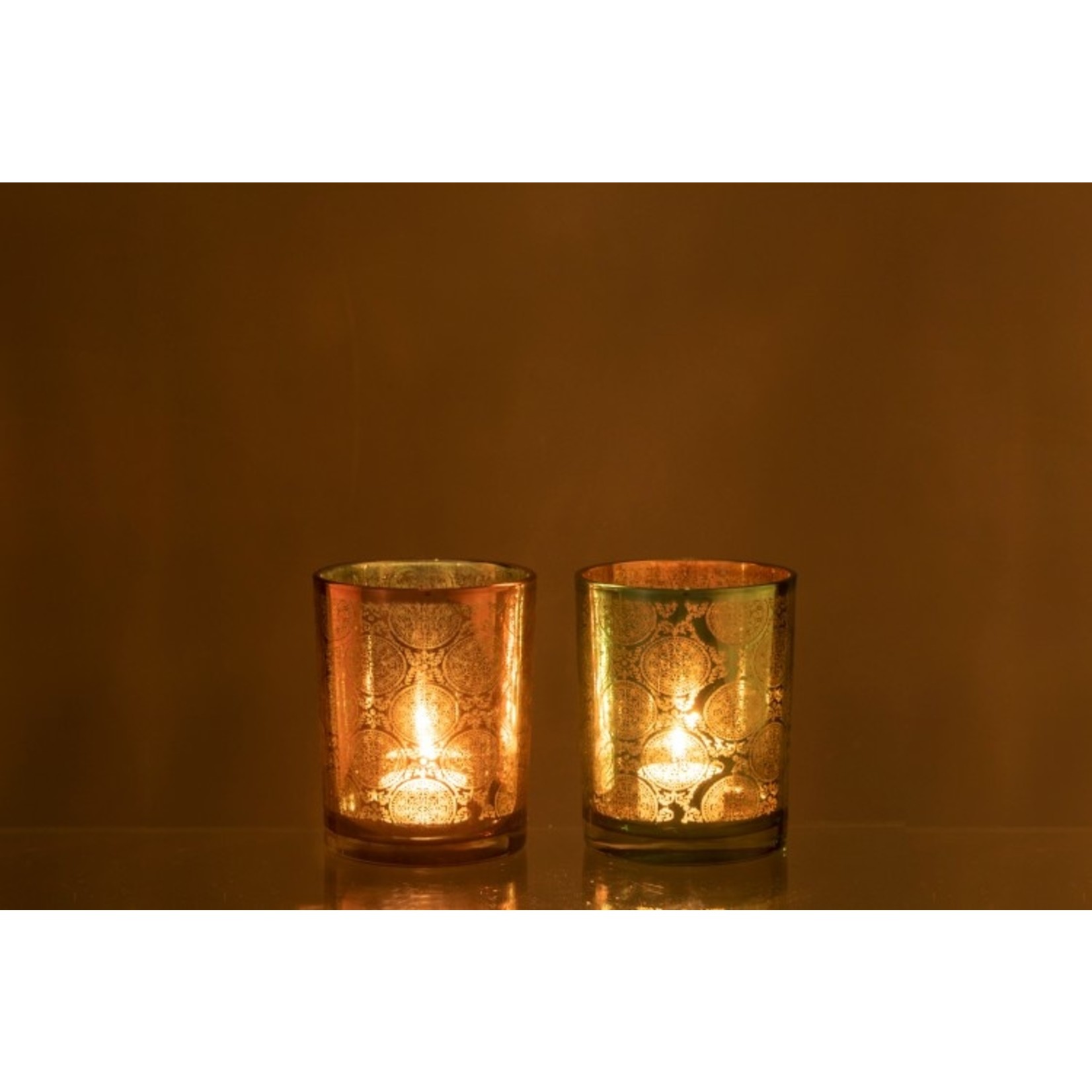 J-Line Tealight Holders Oriental Azure Copper - Medium